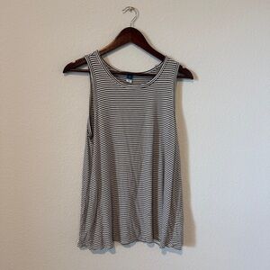 Old Navy | Black and White Striped Tank Top
